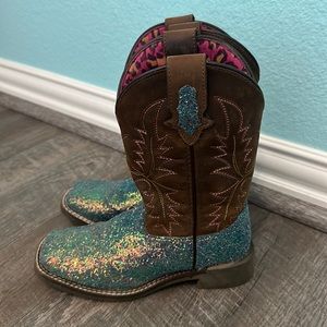 SHYANNE GIRLS' GLITTERAMA WESTERN BOOTS - BROAD SQUARE TOE